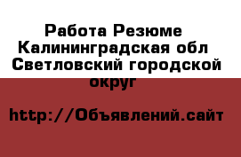 Работа Резюме. Калининградская обл.,Светловский городской округ 